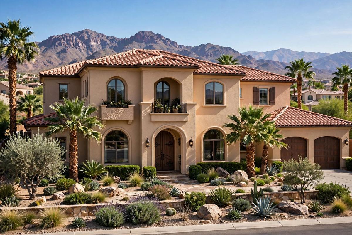 Luxury hillside estate in MacDonald Highlands, Henderson, Nevada, with views over the Las Vegas valley.